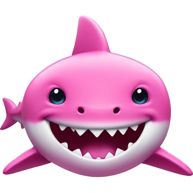 Pink shark with hat and big smile emoji