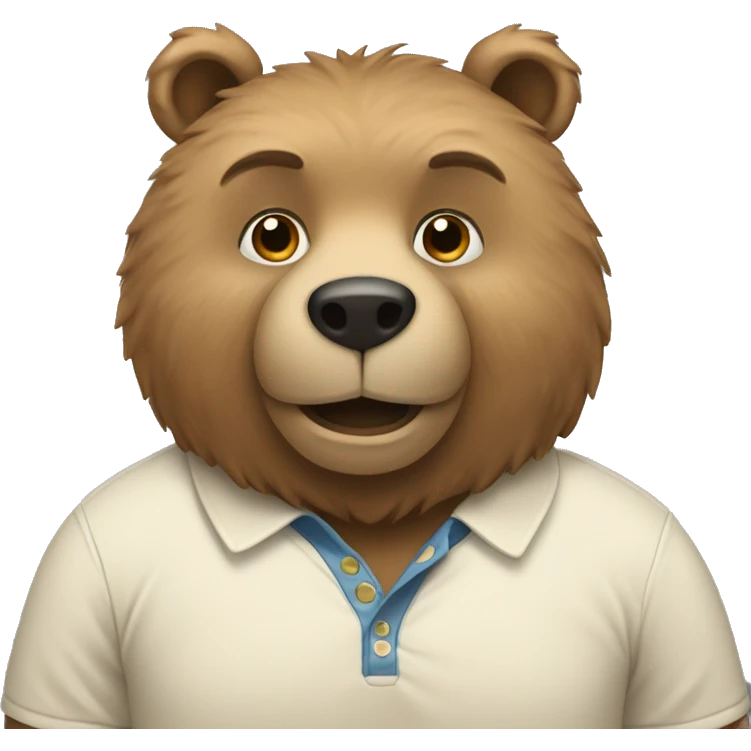 A bear wearing a polo shirt  emoji