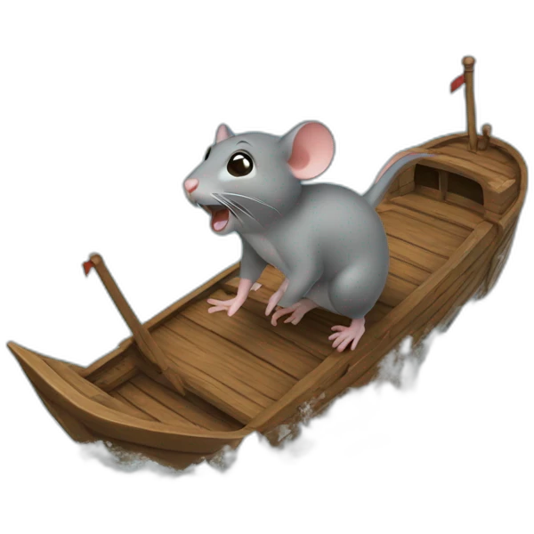 Rats jumping overboard from ship emoji