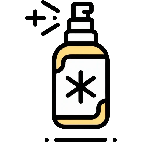 Insect repellent spray bottle with mosquito symbol emoji