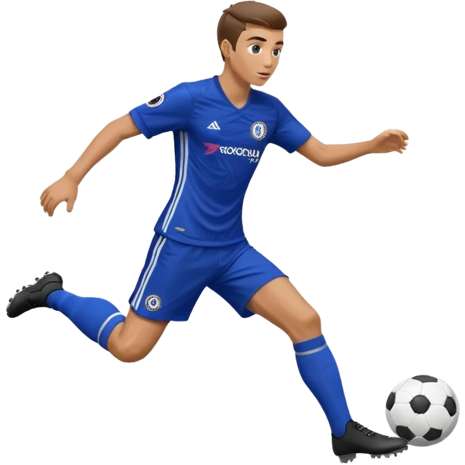 Chelsea FC Soccer player kicking a ball  emoji