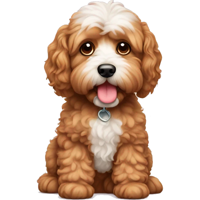 Cute cavadoodle dog emoji