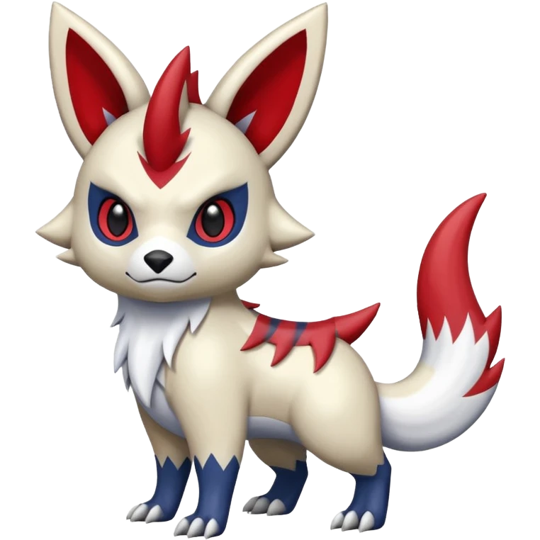 Marked patterned spotted striped zigzagged Zangoose-Absol-Pachirisu-fusion emoji