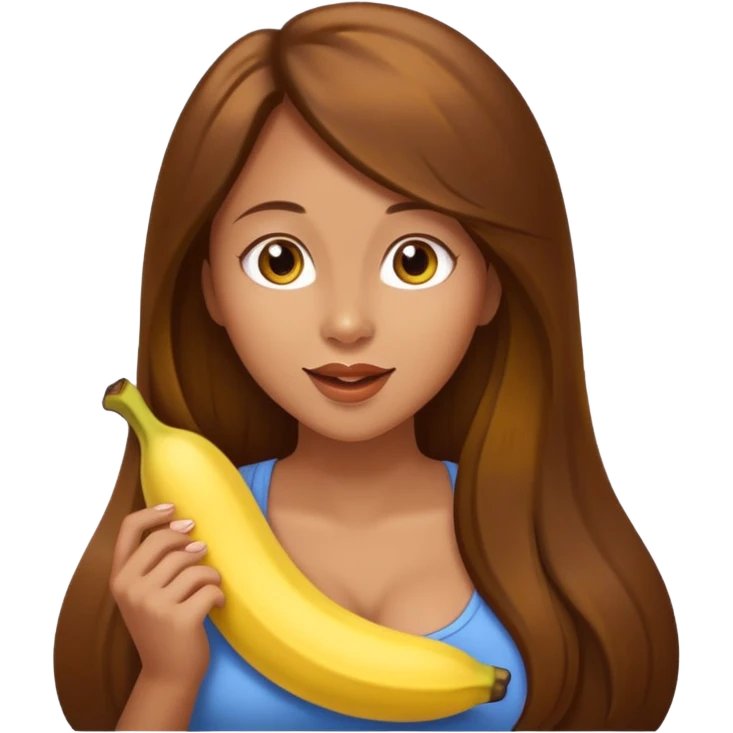 topless woman with big boobs sucking a banana emoji