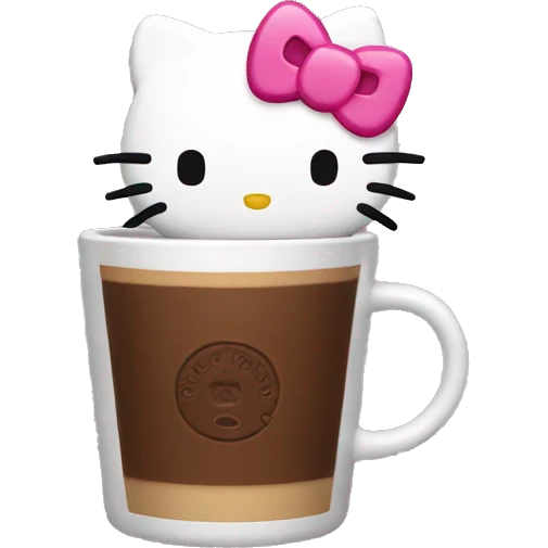 hello kitty drinking coffe emoji