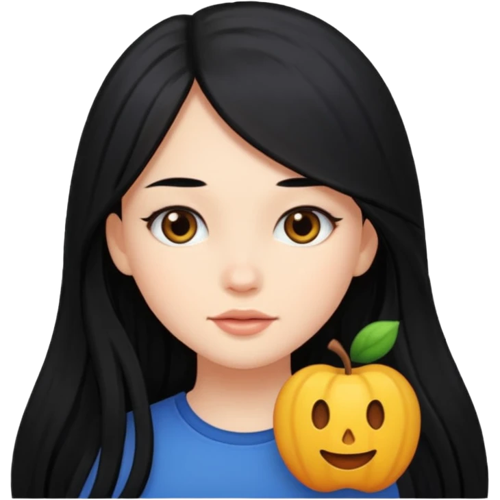 Girl with long black hair  emoji