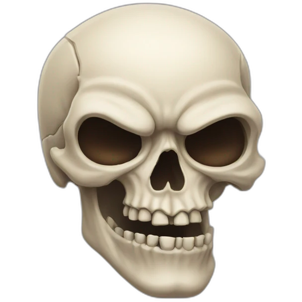 uncanny skull with bulging eyes emoji