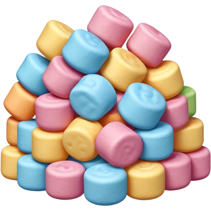 a pile of colorful marshmallows, simple, clear emoji