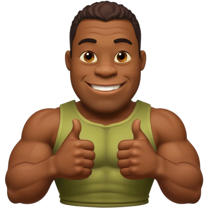 Black Shrek with muscle with thumbs up emoji