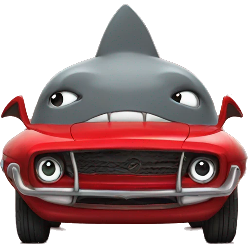 Shark hoodie in red car  emoji