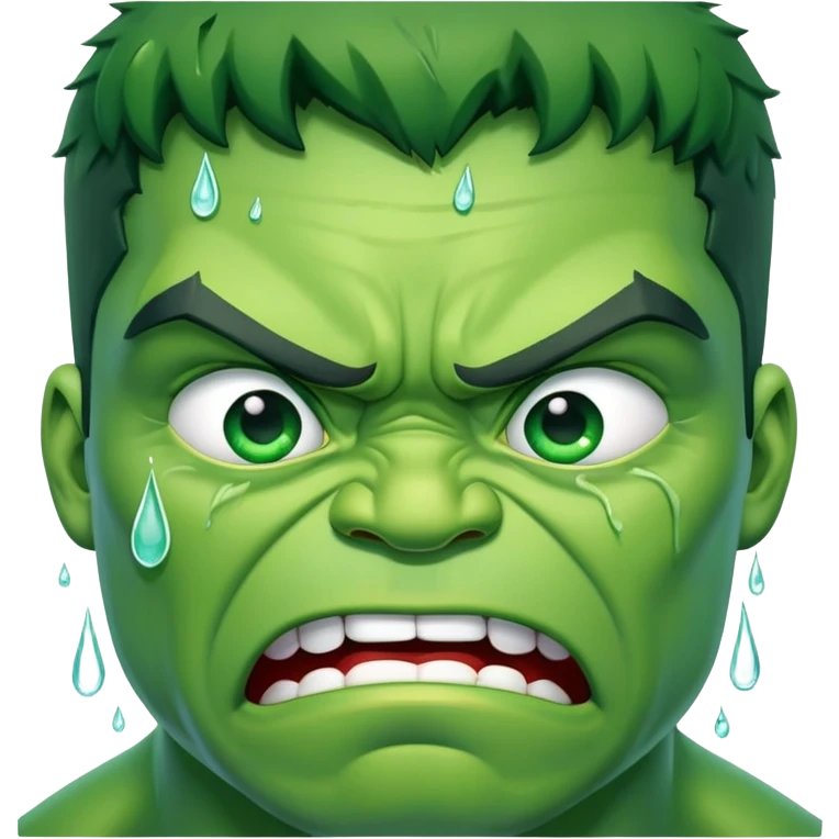 Hulk crying with tears falling  emoji