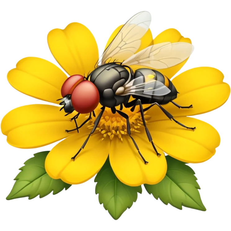 
fly on flower emoji
