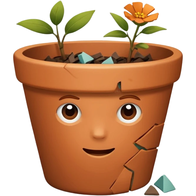 broken flower pot emoji
