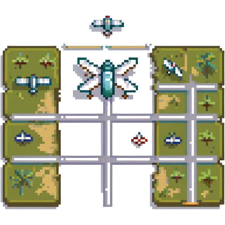 mosquito airport with tiny runways and mosquito planes emoji