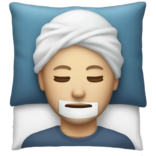 A man have mask and sleeping on bed emoji