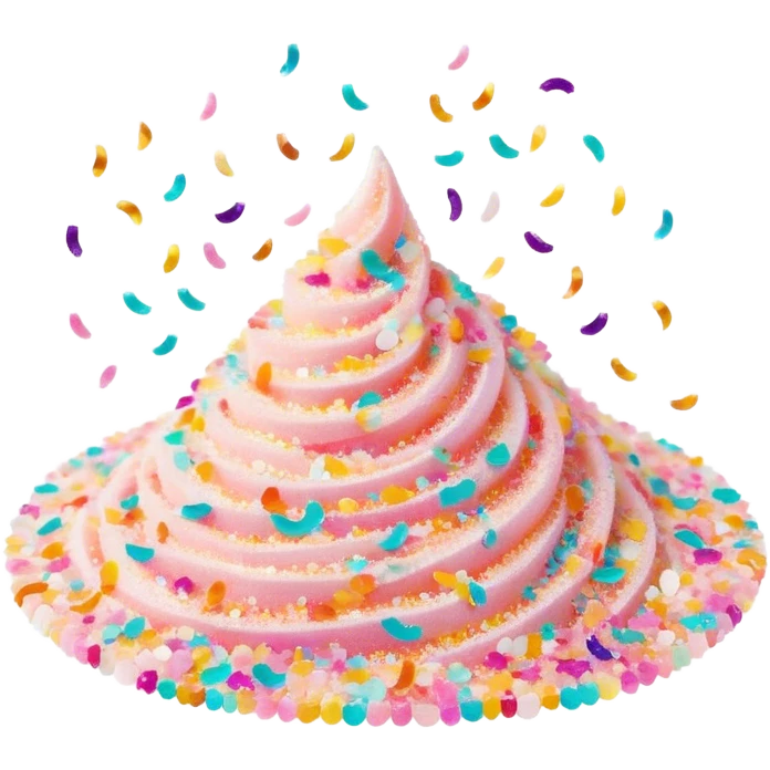 Cinematic Realistic Sparkles & Sprinkles, a delicate swirl of tiny, multicolored sugar confetti and edible glitter, scattered across a smooth reflective surface, each speck glinting under soft ambient light, glowing vibrantly with a dreamy and magical charm. emoji