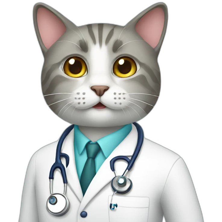 Cat doctor say hello emoji
