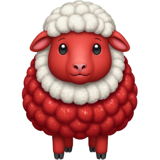 red glitter sheep emoji