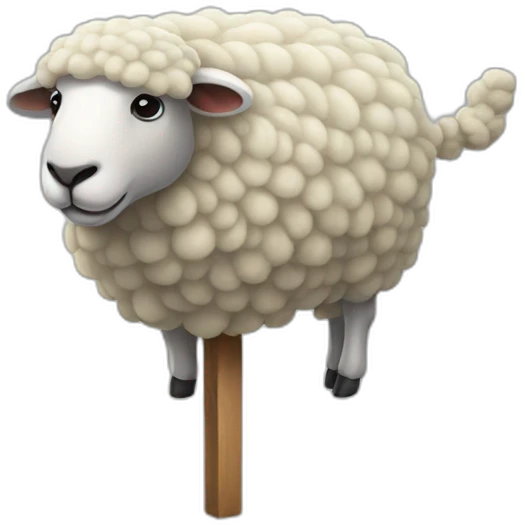 a sheep tied to a stake emoji