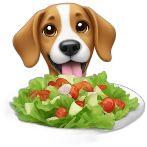 Dog eating salad emoji