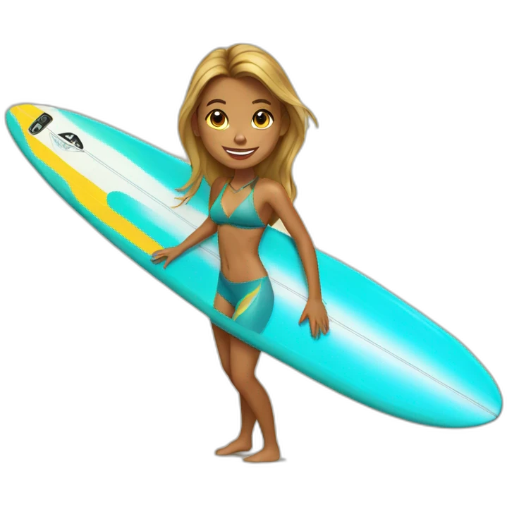 wak surf girl emoji