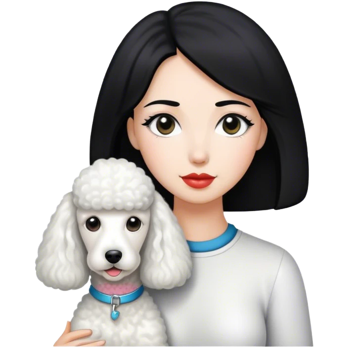 White Standard Poodle and Straight hair Women emoji