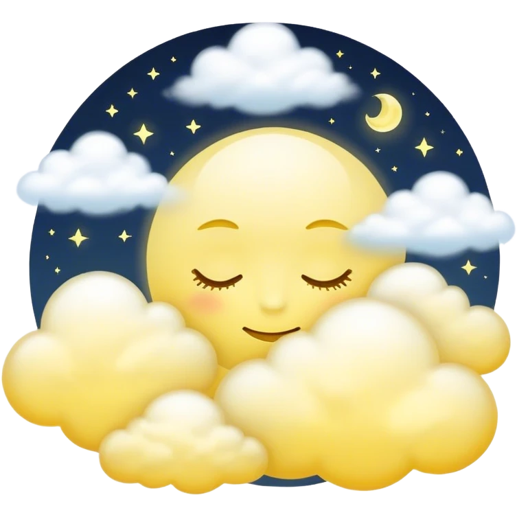 Yellow Moonlight and mini cloud left and right side with beautiful finish  emoji