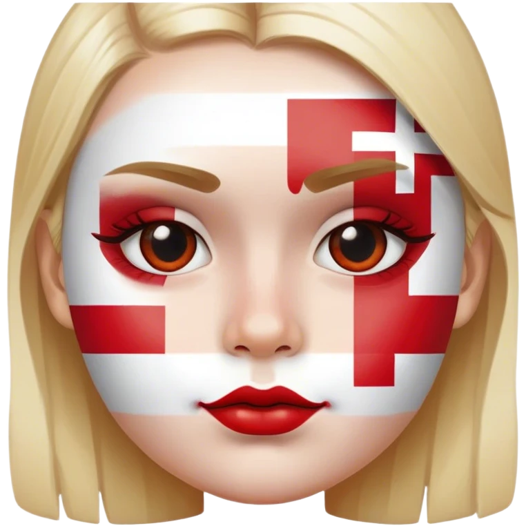 face with danish flags on its cheek emoji