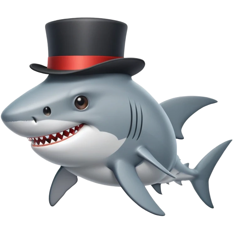 shark wearing a top hat emoji