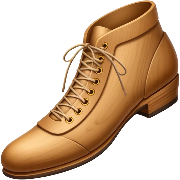 Un zapato de madera estilo Polonia . El zapato está tallado a mano. Pero de madera   emoji