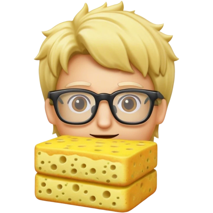 sponge with glasses and blonde hair  emoji