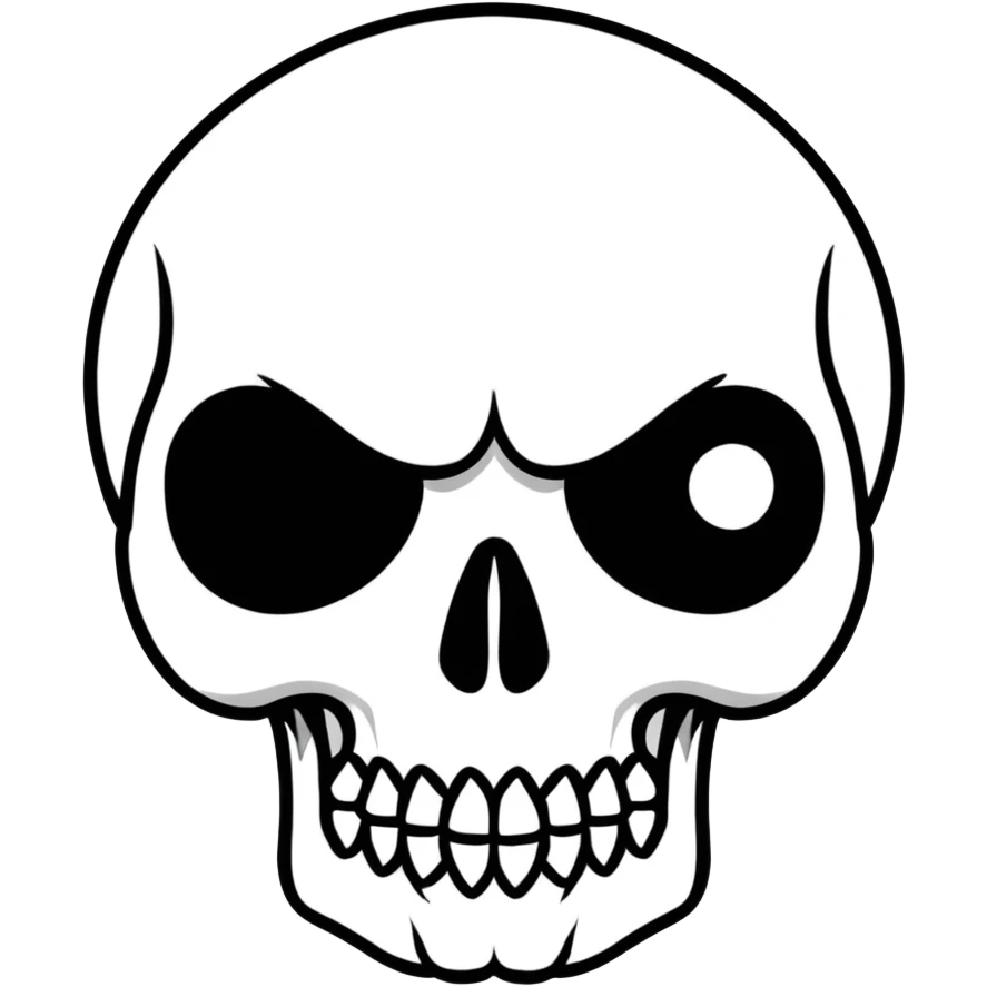 a skull with protruding eyes emoji