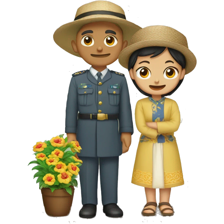 Jempol kebawah dan bunga matahari  emoji