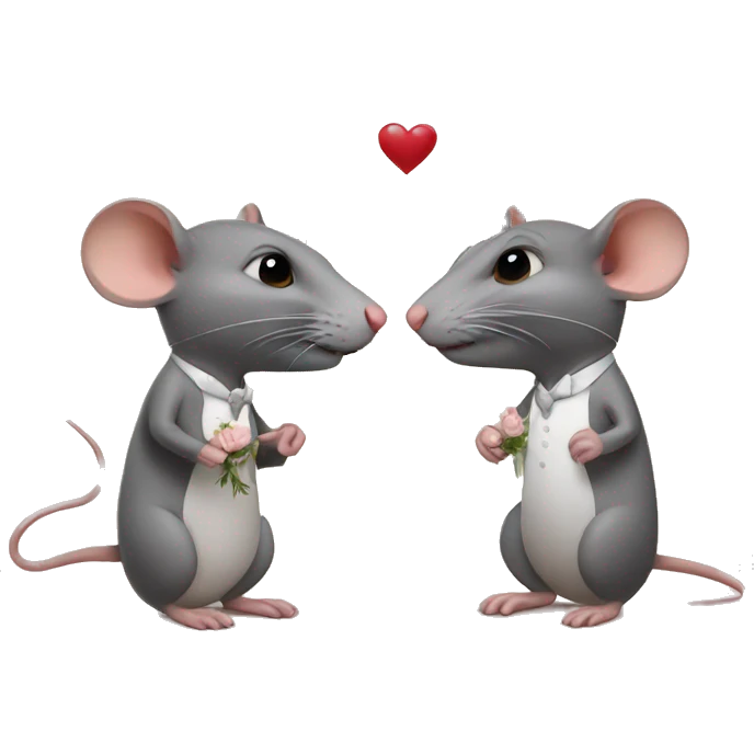 Two rats getting married emoji