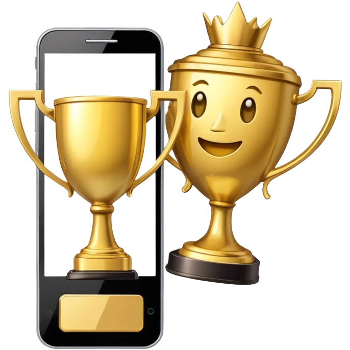 a trophy in a mobile phone emoji