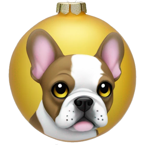 French bulldog Christmas ornament emoji