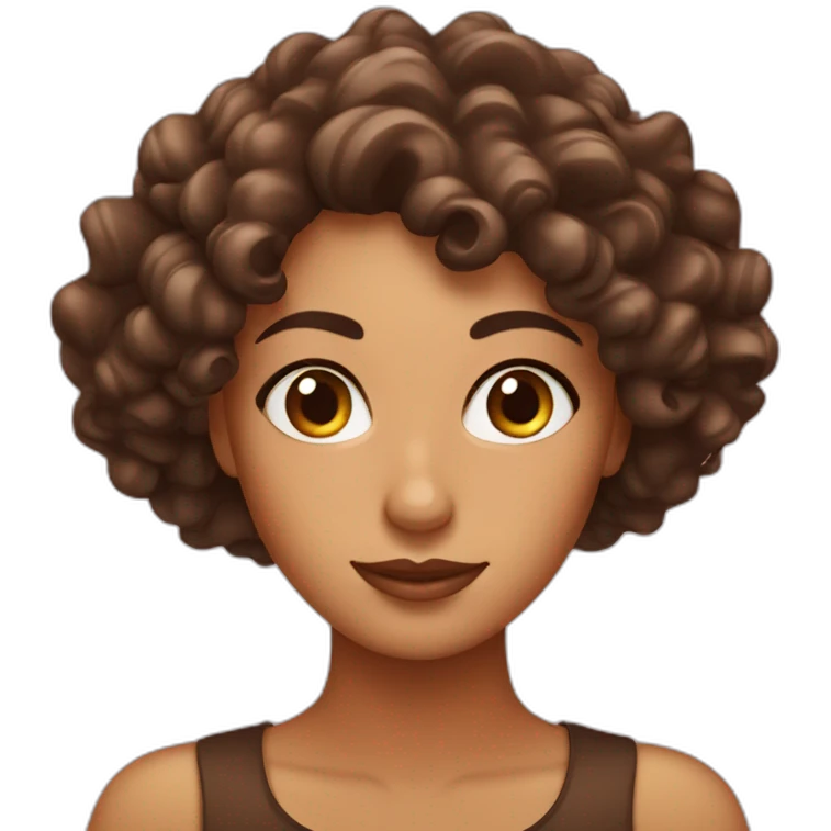 woman with chocolate curls in egypt emoji