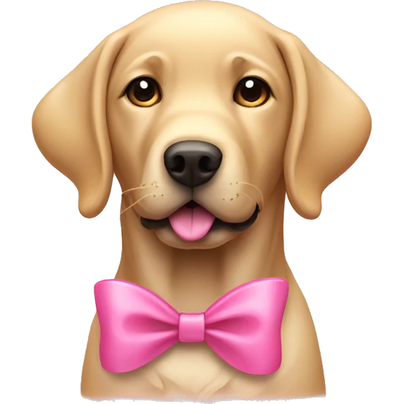 Labrador Dog with a pink bow  emoji