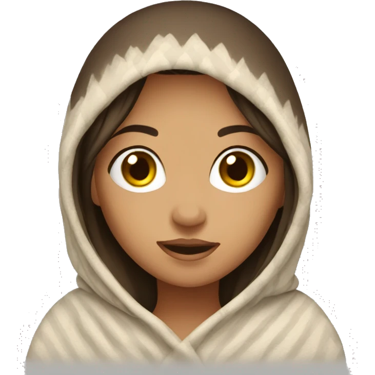 Brunette girl in blanket emoji