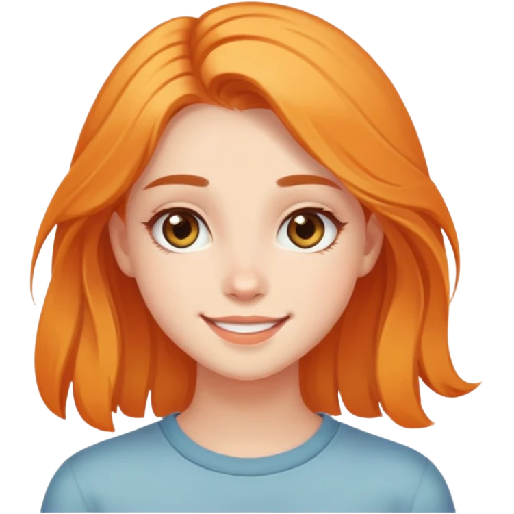 girl with clear skin, bright eyes, healthy hair, warm confident smile, soft girl aesthetic emoji