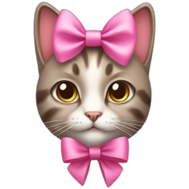 Cat with Pink bow emoji