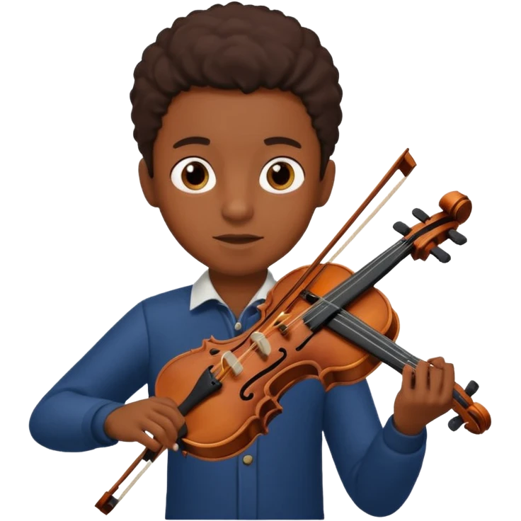 black boy playing violin emoji