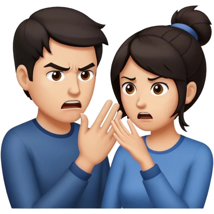 couple having communication problems arguing emoji