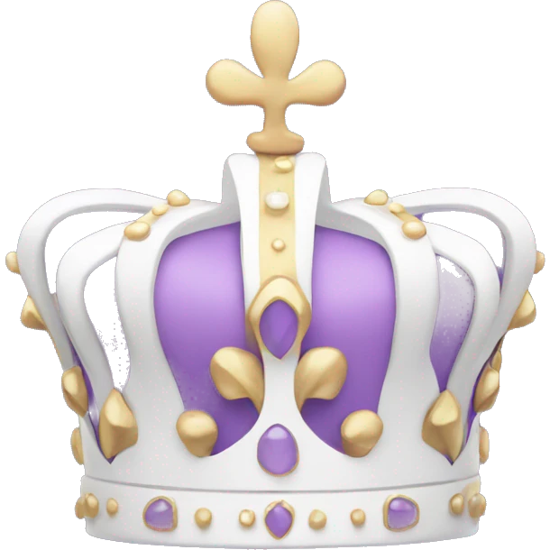 White and pastel purple crown emoji
