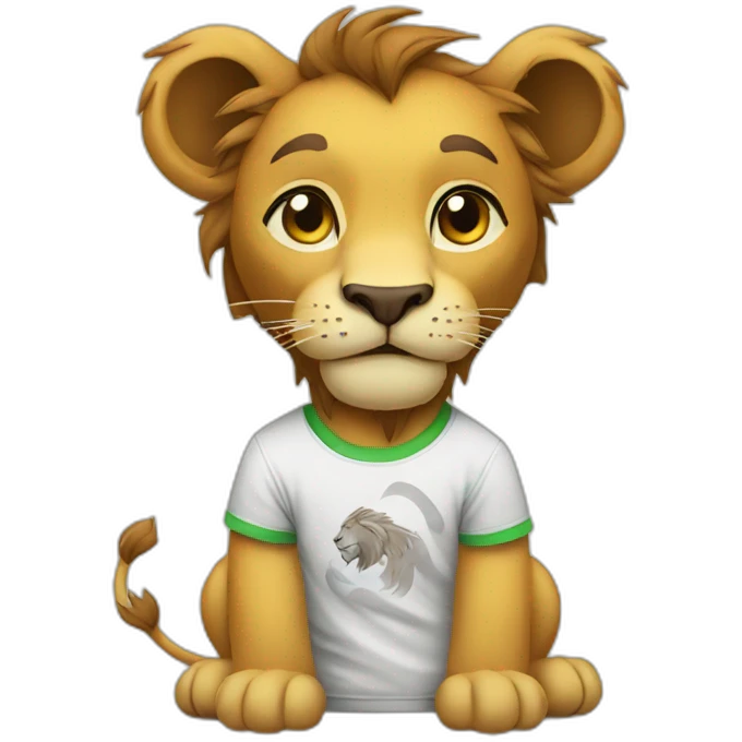 lion in a t-shirt emoji