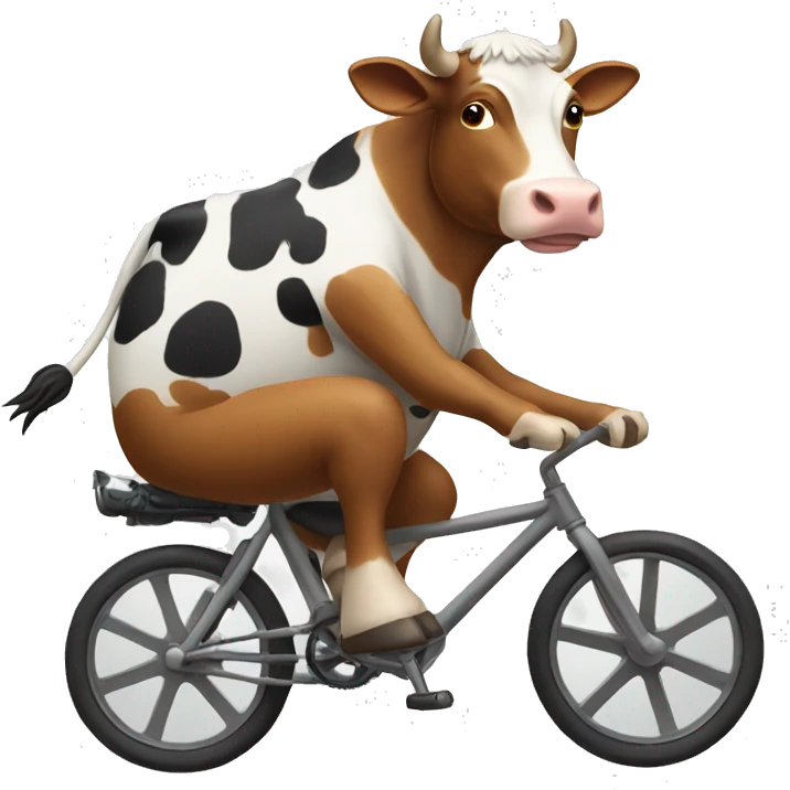 Cow riding bike  emoji