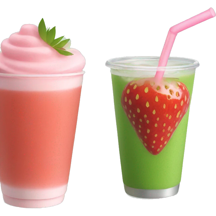 Strawberry matcha drink emoji