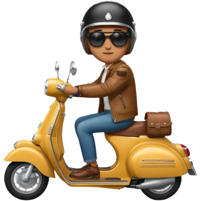 A classic vespa rider with my brothers face. emoji