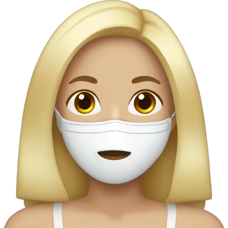 girl doing facemask blonde emoji