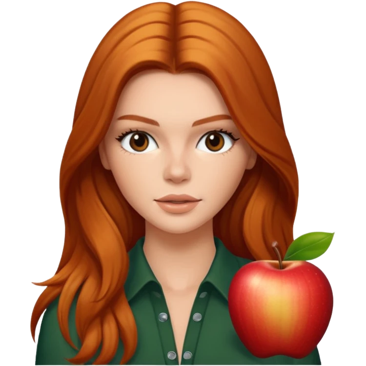 ginger Kendall Jenner with long hair apple emoji  emoji